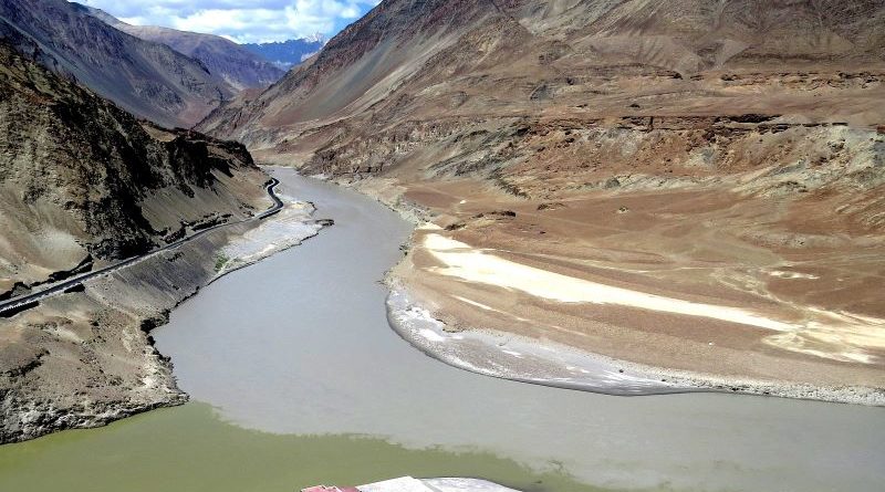 Confluence of the Indus and Zasgar Rivers by Kath Mitchell