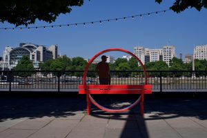 Red Circled Bench 